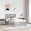 vidaXL Bedframe Grijs Sonoma 120 x 190 cm Massief grenenhout