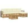 vidaXL Buiten bankenset 6 pcs Wit en cr&egrave;mekleurig 59 x 59 x 37 cm