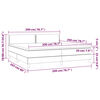 vidaXL Boxspring met matras en LED stof donkerbruin 200x200 cm