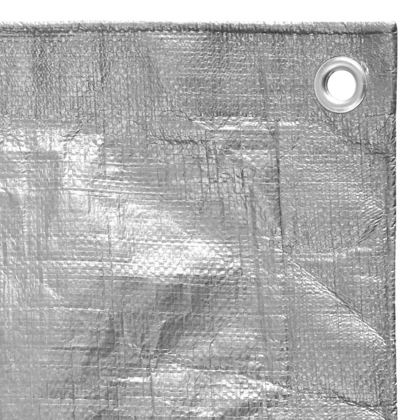 vidaXL Dekzeil 180 g/m&sup2; 6x6 m HDPE grijs