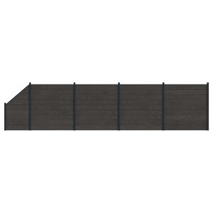 vidaXL Hekpaneel 5 pcs WPC en Aluminium Zwart