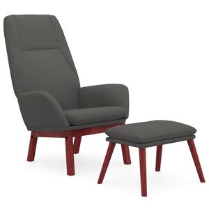 vidaXL Relaxstoel met voetenbank stof donkergrijs