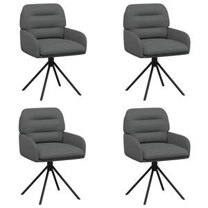 vidaXL Draai Eetstoelen 4 st Kunstleer Grijs 59 x 59,5 x 90 cm