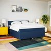 vidaXL Boxspring met matras stof blauw 200x200 cm