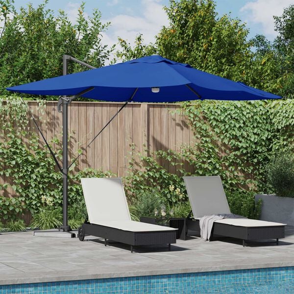 vidaXL Parasol Azurblauw 351 x 250 x 253 cm Polyester en Aluminium
