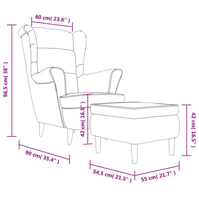 vidaXL Fauteuil met voetenbank fluweel blauw