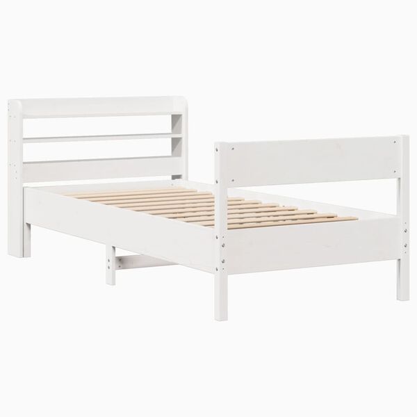 vidaXL Bedframe zonder matras massief grenenhout wit 90x190 cm