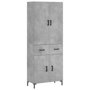 vidaXL Hoge kast 69,5x34x180 cm bewerkt hout betongrijs