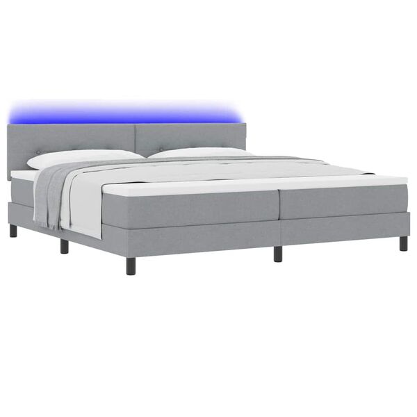 vidaXL Boxspring bed met matras Lichtgrijs 200 x 200 cm Stof