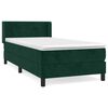 vidaXL Boxspring met matras fluweel donkergroen 100x200 cm