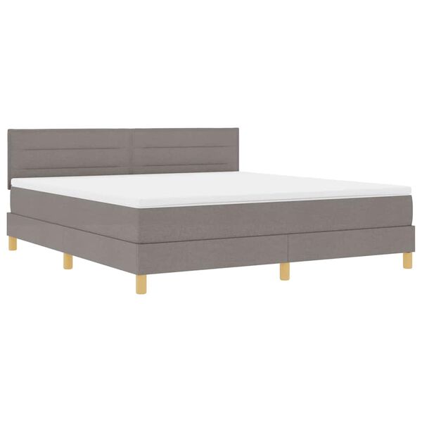 vidaXL Boxspringbed met matras met hoofdeinde Taupe 180 x 200 cm Stof