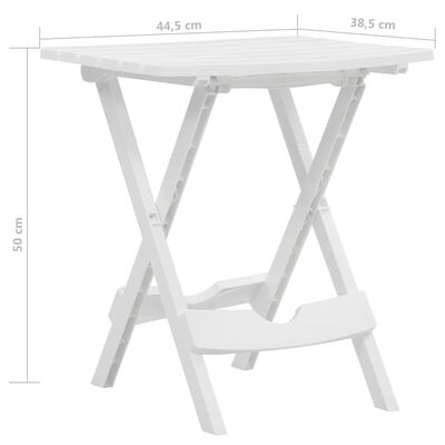 vidaXL Tuintafel inklapbaar 44,5x38,5x50 cm wit