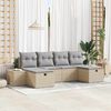 vidaXL Tuin Sofa Set met kussen met opslag 6 pcs Beige poly rattan