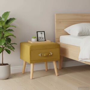 vidaXL Nachtkastje 40x35x40 cm fluweel mosterdkleurig