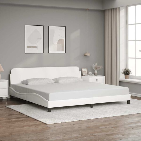 vidaXL Bedframe "Dover" kunstleer wit 200x200 cm
