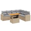 vidaXL 7-delige Loungeset met kussens poly rattan beige