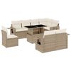 vidaXL 9-delige Loungeset met kussens poly rattan beige