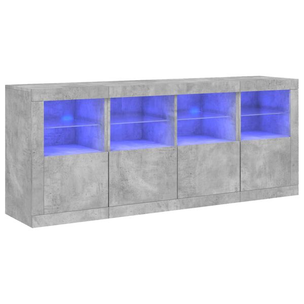 vidaXL Dressoir met LED-verlichting 163x37x67 cm betongrijs