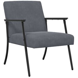 vidaXL Fauteuil Donkergrijs Fluweel