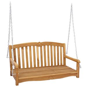 vidaXL Schommelbank 114 x 60 x 60,5 cm Massief Teakhout Naturel