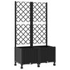 vidaXL Tuinplantbak met schutting en wielen Zwart 80 x 40 x 146 cm PP