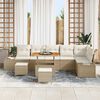 vidaXL Tuinbankenset met kussen 9 pcs Beige poly rattan