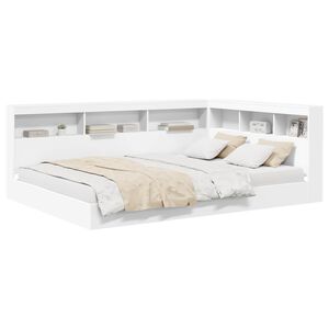 vidaXL Boekenkast Bed met plank Wit 140 x 200 cm Bewerkt hout