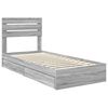 vidaXL Opslag bed met hoofdeinde Grijs Sonoma 90 x 200 cm Bewerkt hout