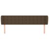vidaXL Hoofdbord met randen 203x23x78/88 cm stof donkerbruin