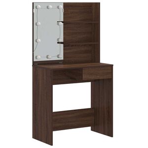 vidaXL Kaptafel met LED-verlichting 74,5x40x141 cm bruin eikenkleur