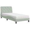 vidaXL Bed met matras fluweel lichtgrijs 90x190 cm