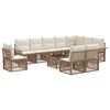 vidaXL Tuinbankenset 11 pcs Beige poly rattan