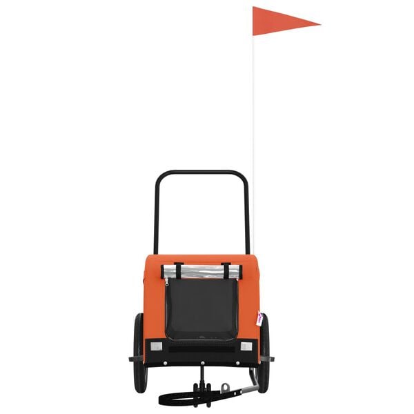 vidaXL Hondenfietstrailer oxford stof en ijzer oranje en zwart