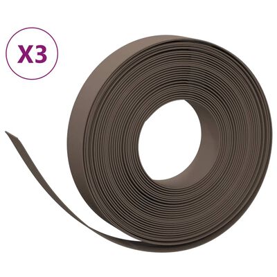 vidaXL Tuinranden 3 st 10 m 10 cm polyetheen bruin