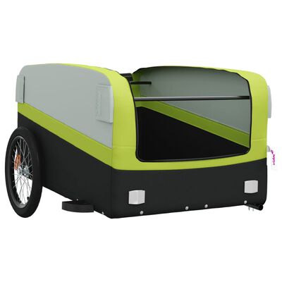 vidaXL Fietstrailer 45 kg ijzer zwart en groen