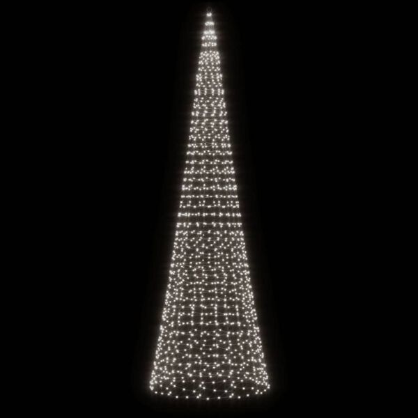 vidaXL LED-kerstboom aan vlaggenmast 1534 LEDs koud wit 500 cm