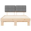 vidaXL Bedframe met Gevoerd Hoofdgedeelte Lichtgrijs 135 x 190 cm