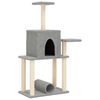 vidaXL Kattenmeubel met sisal krabpalen 122 cm lichtgrijs