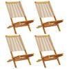 vidaXL Opklapbare stoelen, 4 stuks, beige, massief acaciahout