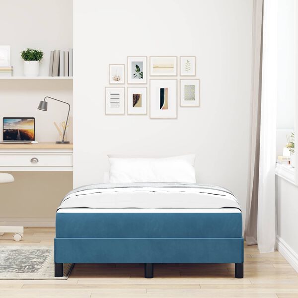 vidaXL Boxspringbed met matras Donkerblauw 120 x 190 cm Stof