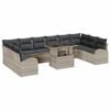 vidaXL Tuin Sofa Set 11 st Lichtgrijs 100 x 55 x 73 cm poly rattan