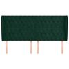 vidaXL Hoofdbord met randen 183x23x118/128 cm fluweel donkergroen