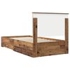 vidaXL Bedframe met hoofdeinde Oudhout 100 x 200 cm Bewerkt hout