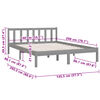 vidaXL Bedframe massief grenenhout grijs 140x200 cm