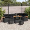 vidaXL Tuinbankenset 9 pcs Zwart Poly rattan en gepoedercoat staal