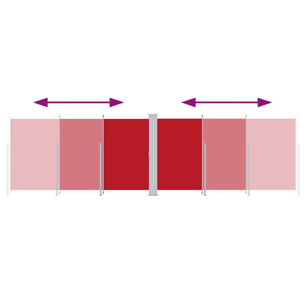 vidaXL Windscherm uittrekbaar 200x600 cm rood