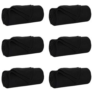 vidaXL Kleden 6 st Zwart 170 x 130 cm 1.86 kg Fleece
