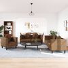 vidaXL 3-delige Loungeset met kussens fluweel bruin