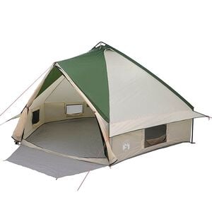vidaXL Teepee Tent voor 10 Personen 10-persoons Groen en Wit