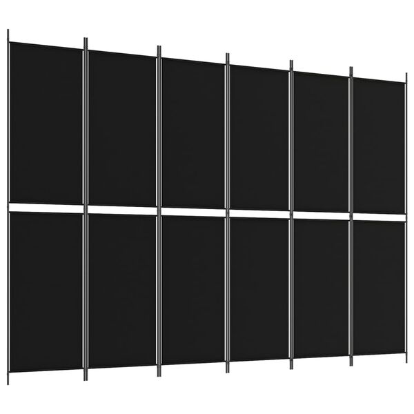 vidaXL Kamerscherm met 6 panelen 300x220 cm stof zwart